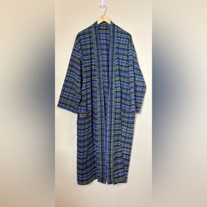 The Vermont Flannel Company One Size Fits All Plaid Robe Unisex w Pockets & Sash